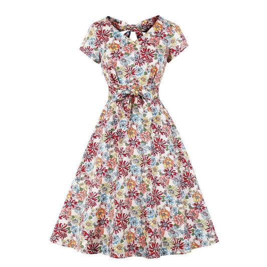 Summer Butterfly Print Short Dresses-STYLEGOING