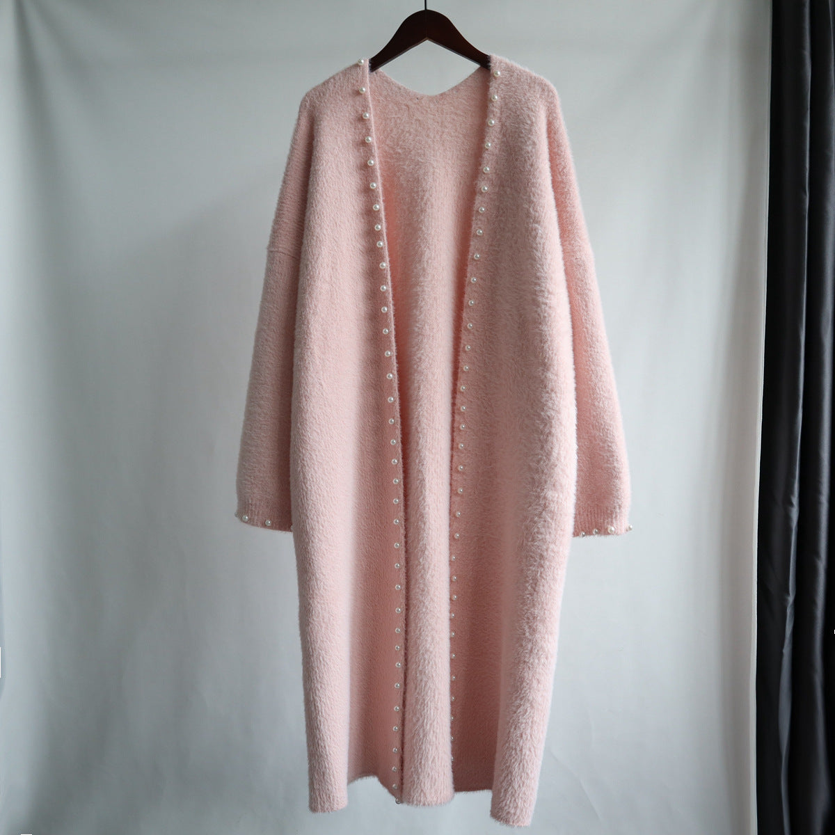 Leisure Mink Wool Winter Long Overcoat for Women