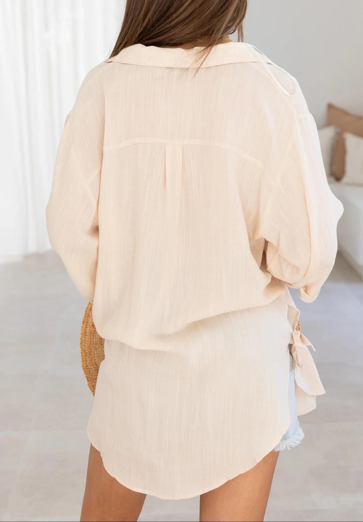 Casual Linen Women Long Shirts