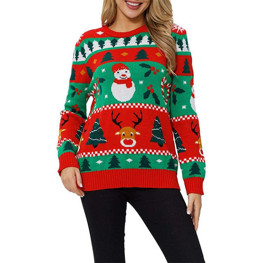 Casual Christmas Tree/Snowman Knitting Women Sweaters