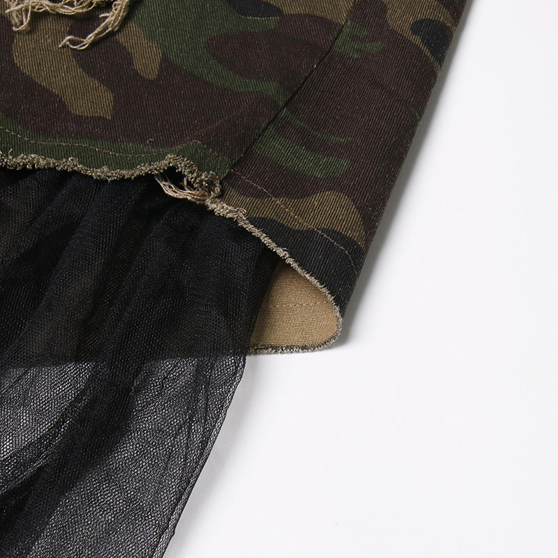 Designed Camouflage Irregular Fall Skirts for Women