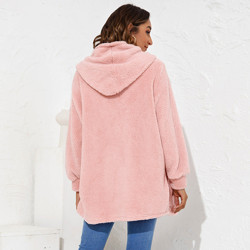 Casual Velvet Hoodies Coats for Women