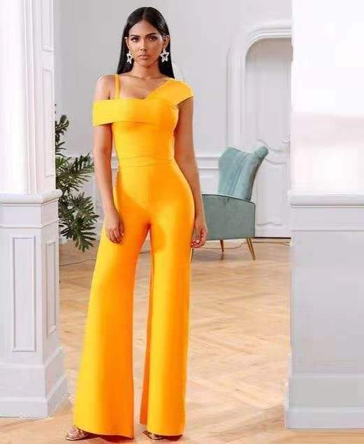 Sexy Fashion One Shoulder Overalls Jumpsuits for Women