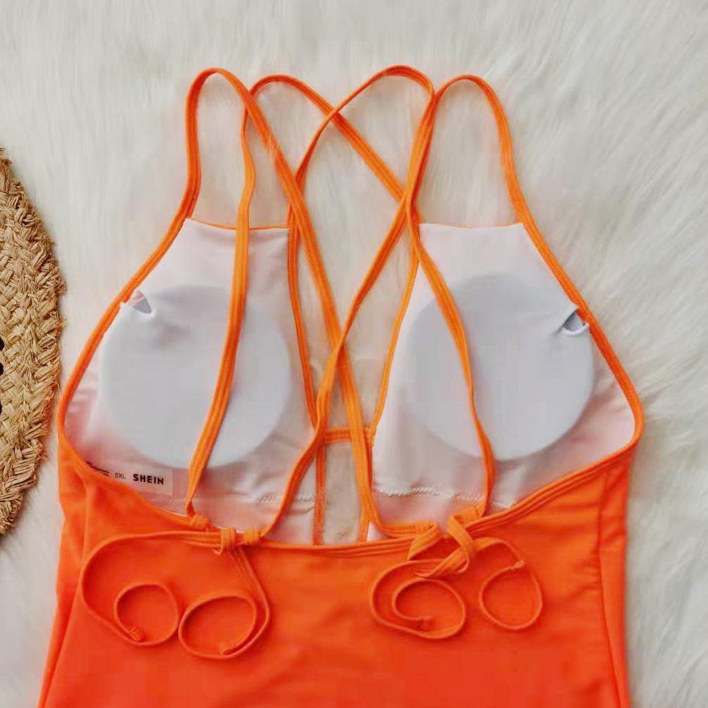 Orange Plus Sizes One Piece Wet Suits-STYLEGOING