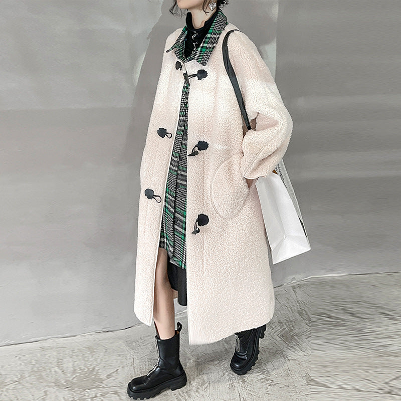 Winter Women Plus Sizes Sherpa Long Overcoat