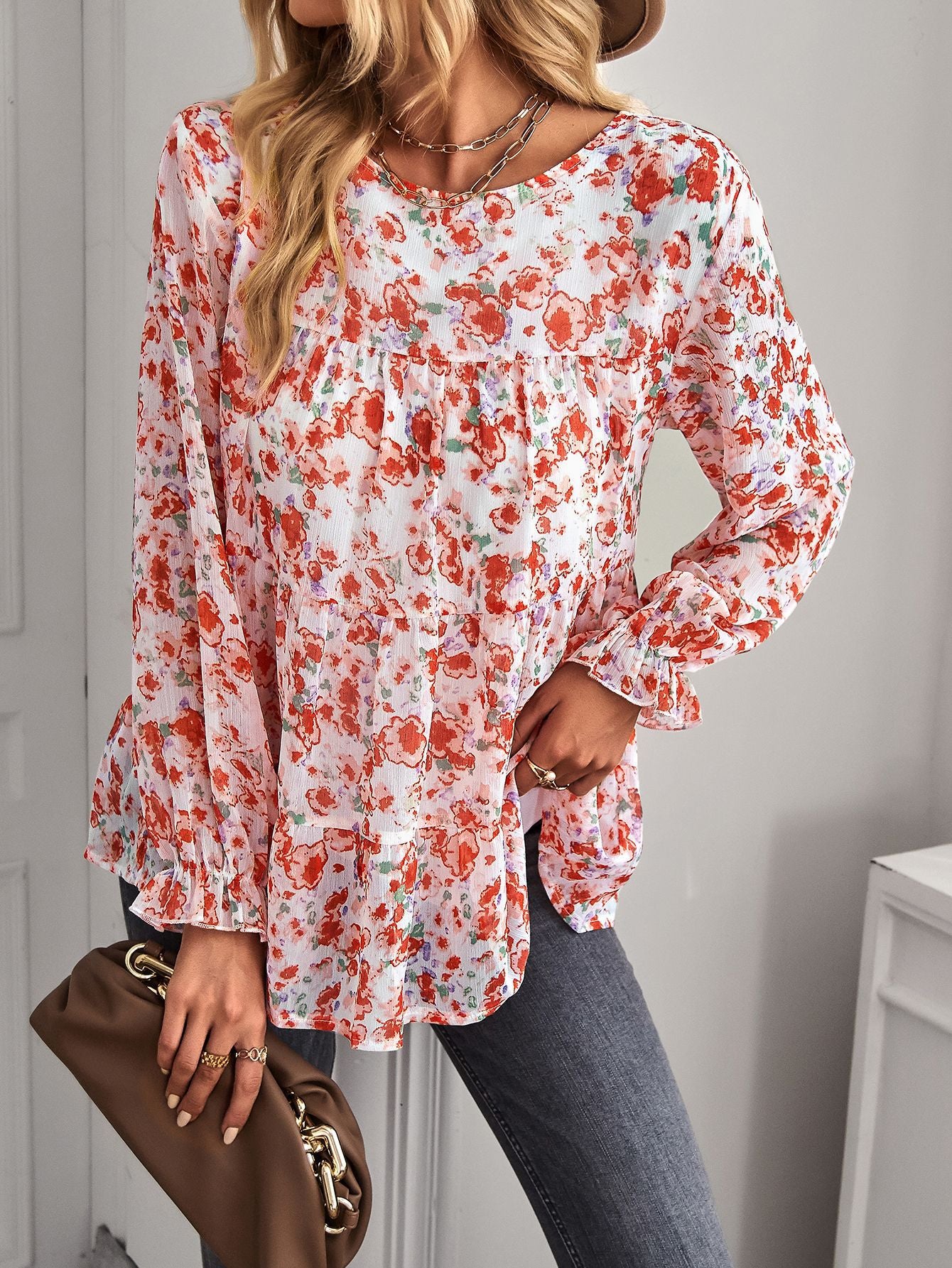 Casual Bohemian Long Sleeves Blouses