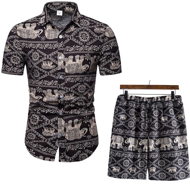 Leisure Summer Men's Short T Shirts and Shorts Suits