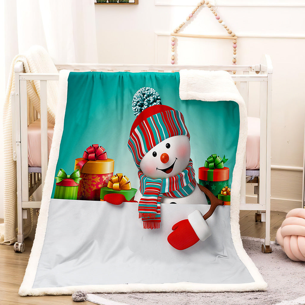 3D Christmas Desgin Sherpa Fleece Warm Blankets