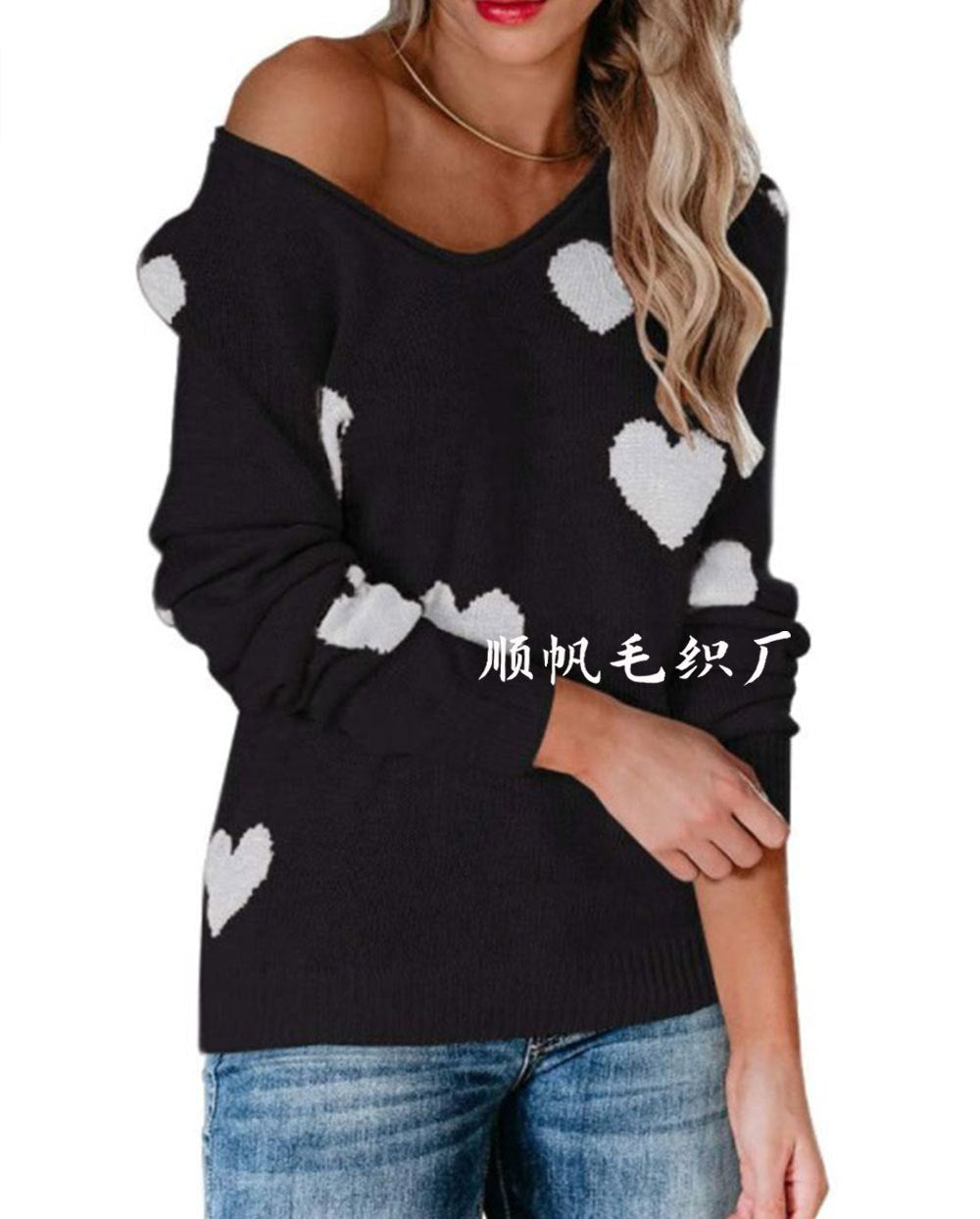 Casual Sweetheart Design Long Sleeves Sweaters