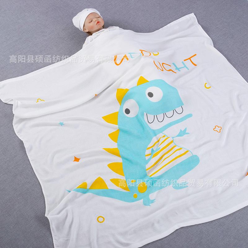 Animal Print Bamboo Fibre Ultra Light Baby Blanket-Dinosaur-110*110-Free Shipping at meselling99