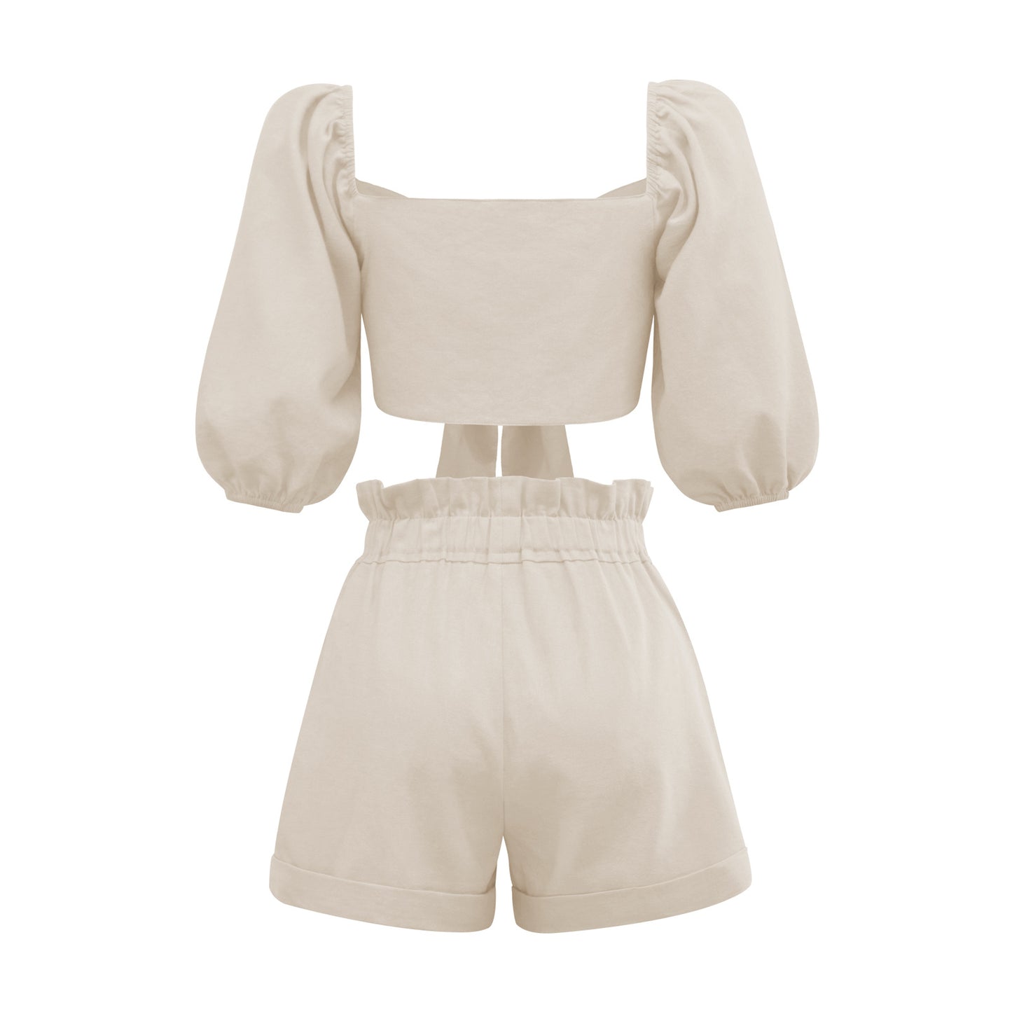Casual Short Midriff Baring Tops and Shorts Sets for Women