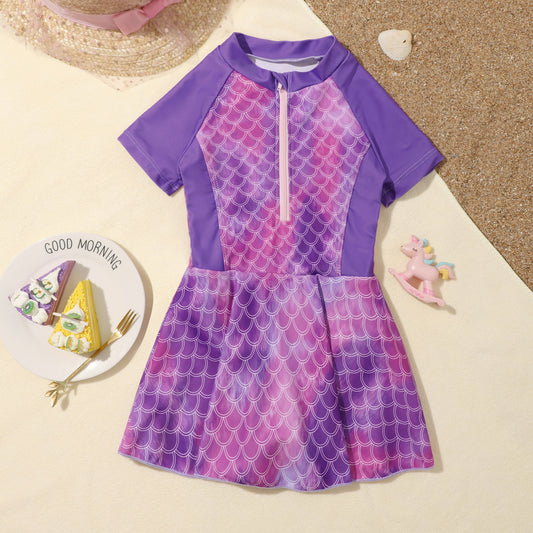 Purple One Piece Swimsuits for Girls