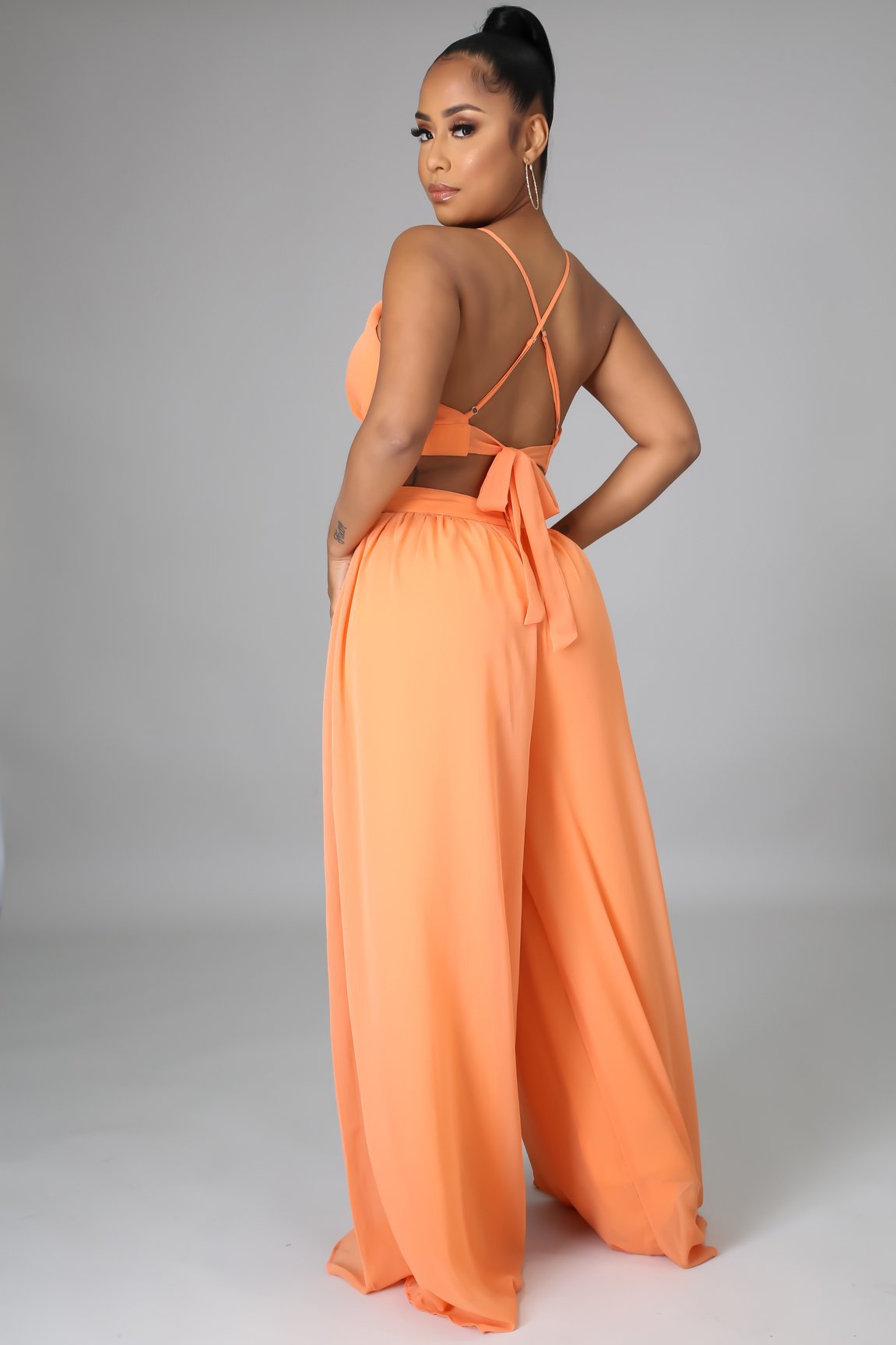 Sexy Chiffon Backless Women Jumpsuits