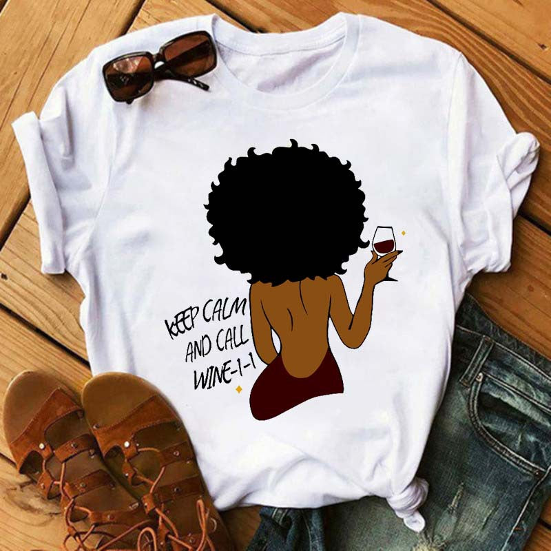 African Girl Women Short Sleeves T Shirts