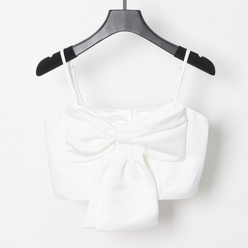 Sexy Lovely Designed Bowknot Midriff Baring Short Tops