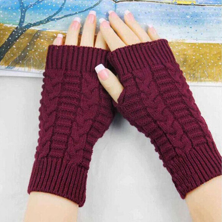 2 Pairs/Set  Winter Knitted Gloves Keep Warm for Women