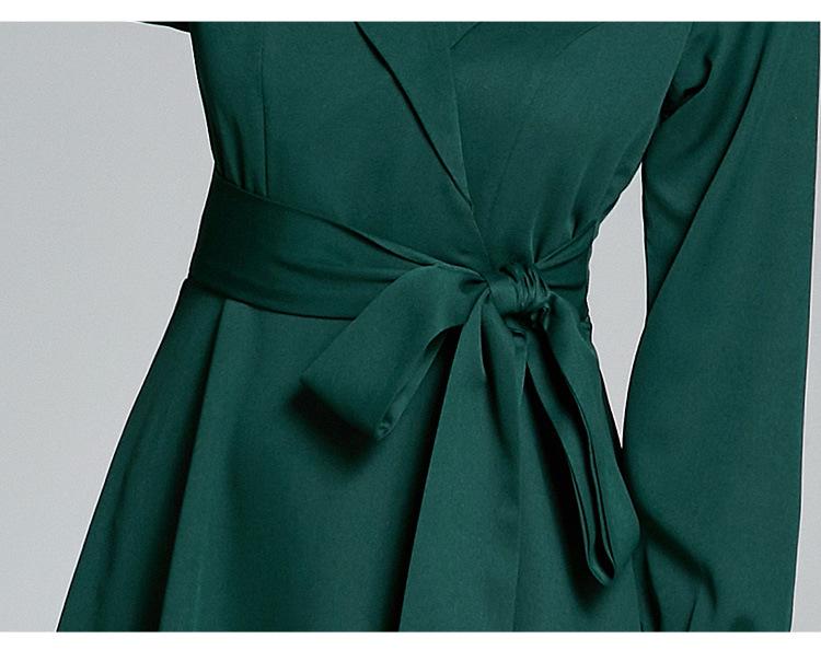 Vintage Elegant Dark Green Belt Long Dresses