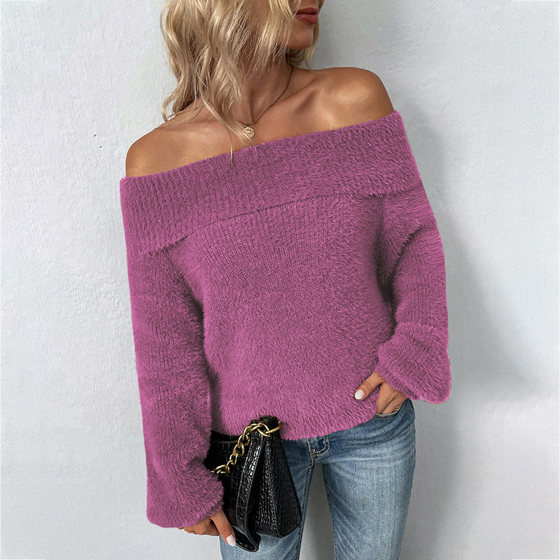 Sexy Off The Shoulder Women Pullover Sweaters