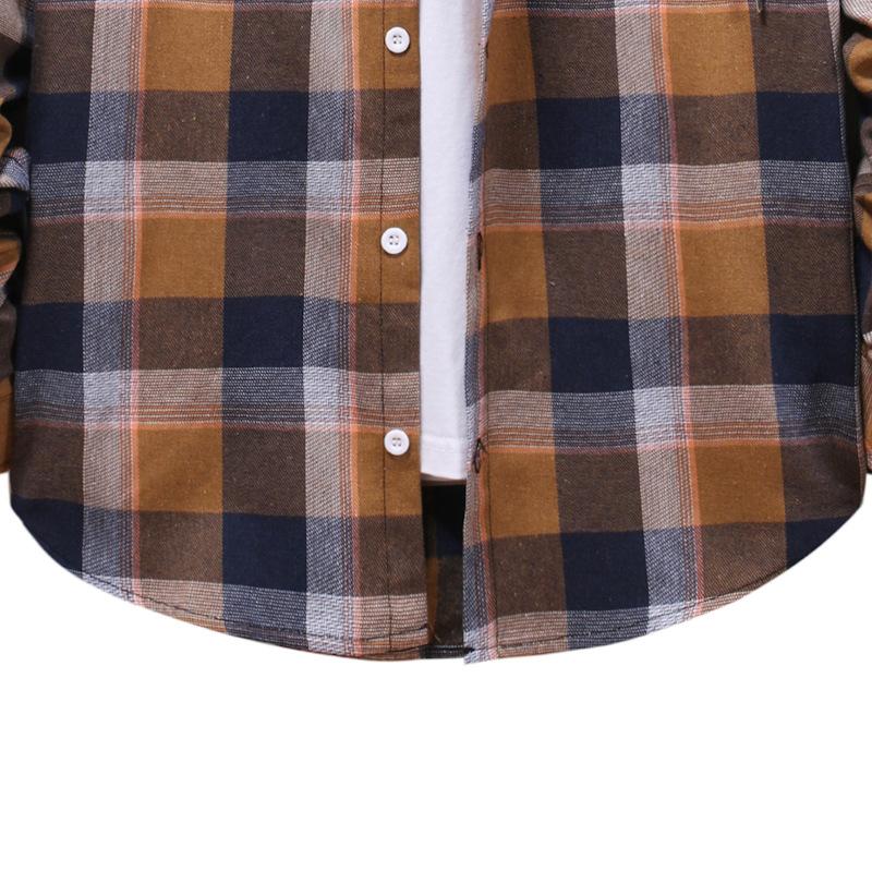 Casual Plaid Fall Men Long Sleeves Shirts