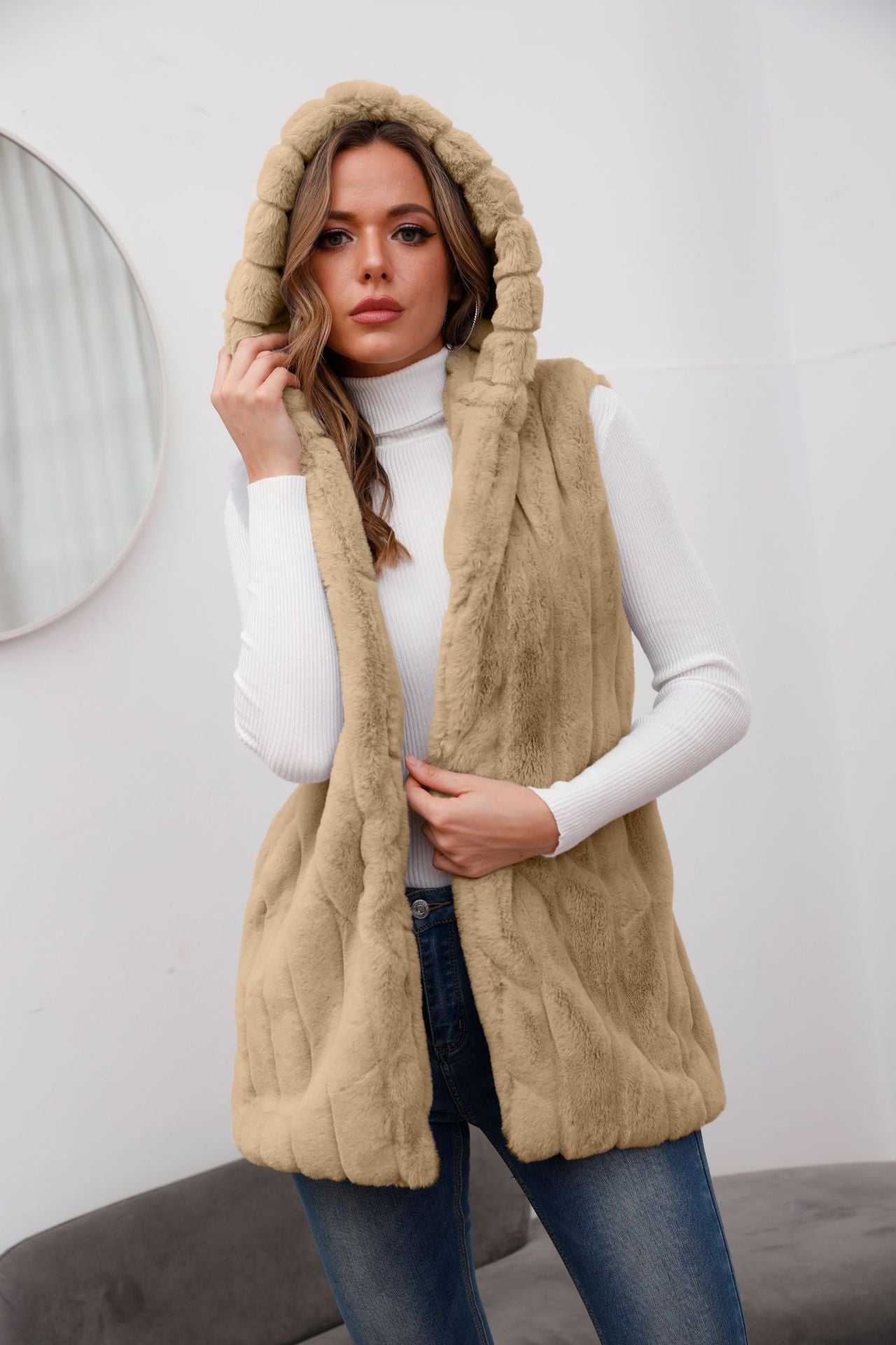 Fashion Artificial Fur Winter Sleeveless Vest