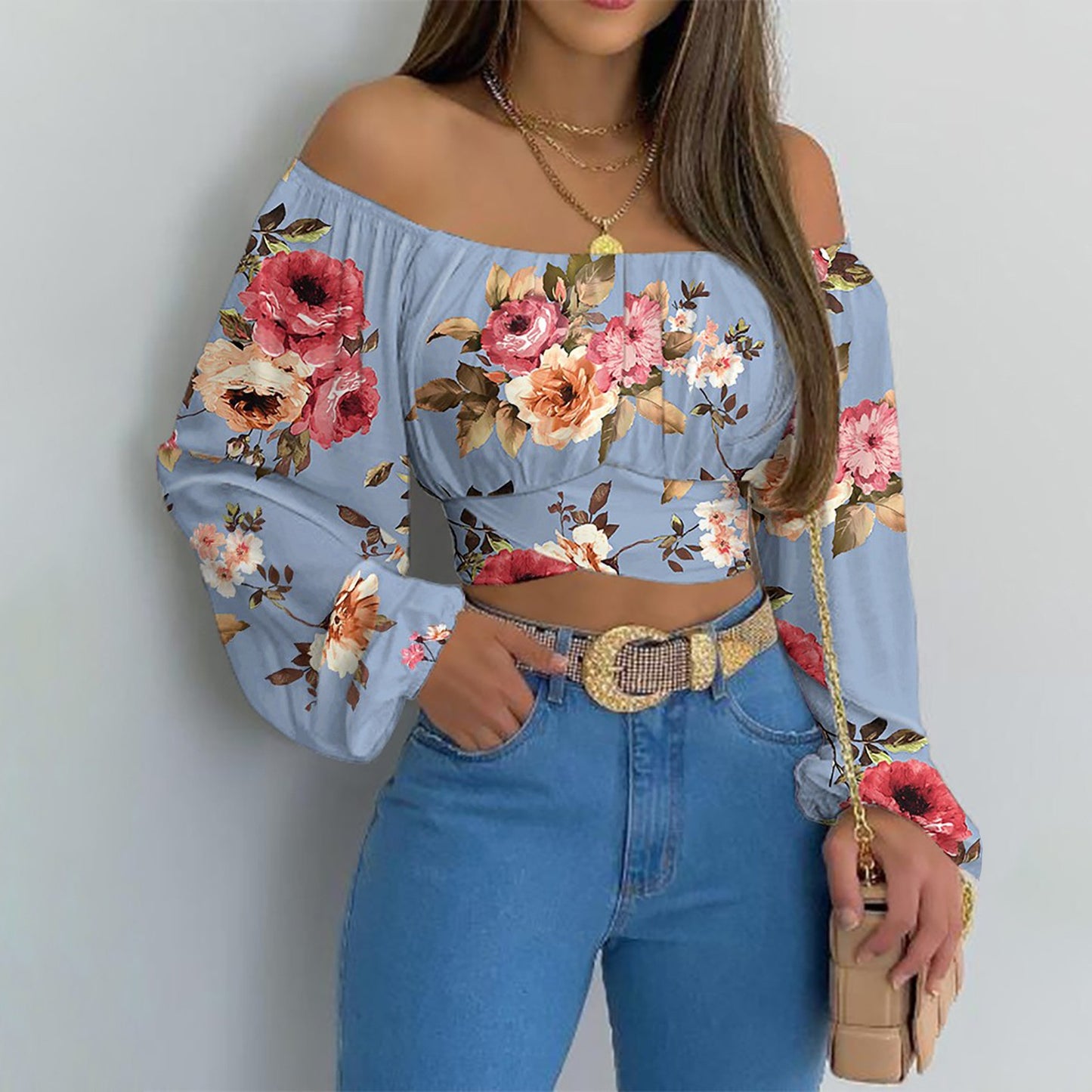 Sexy Off The Shoulder Midriff Baring Summer Short Tops