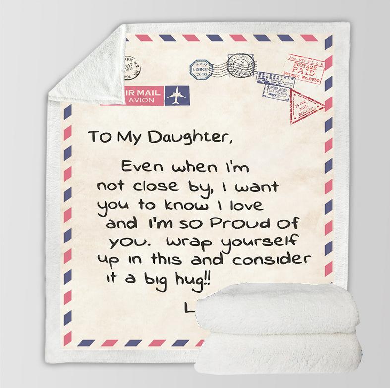 To Your Loved Envelope Style Sherpa Blanket-Dad to Daughter-50*60(inch)-Free Shipping at meselling99