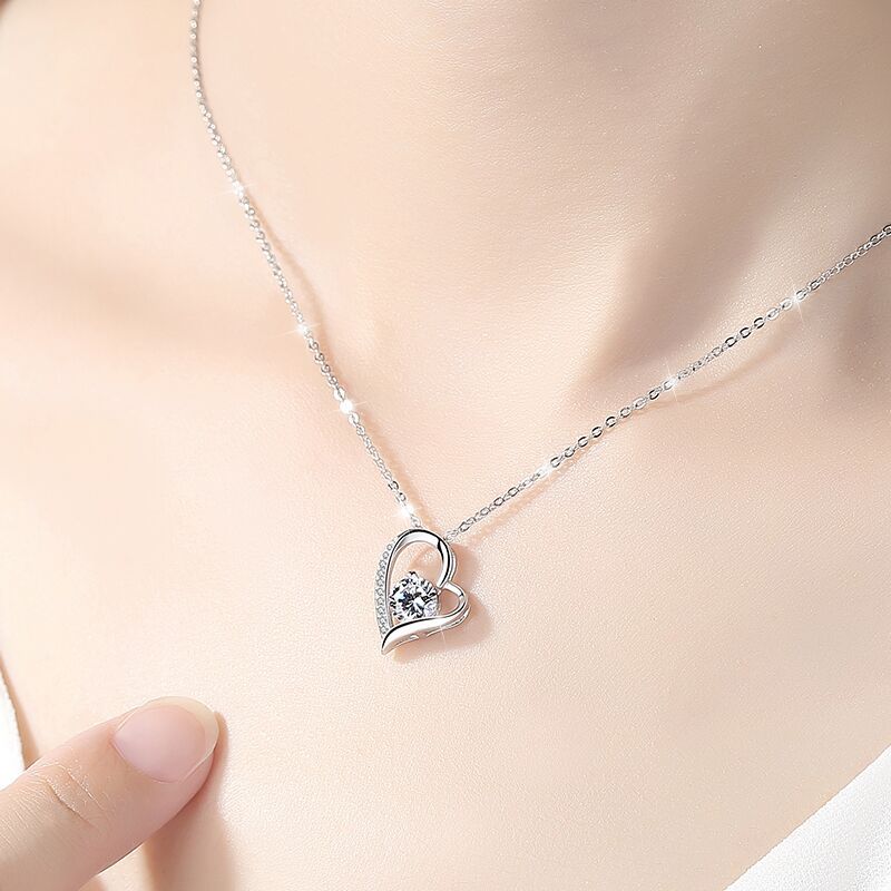 Fall In Love At First Sight Zircon Sterling Sliver Necklace