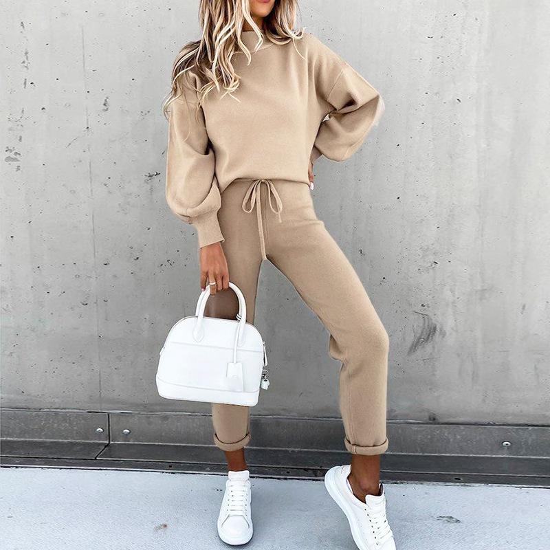 Casual High Neck Women Sports Suits with Pocket