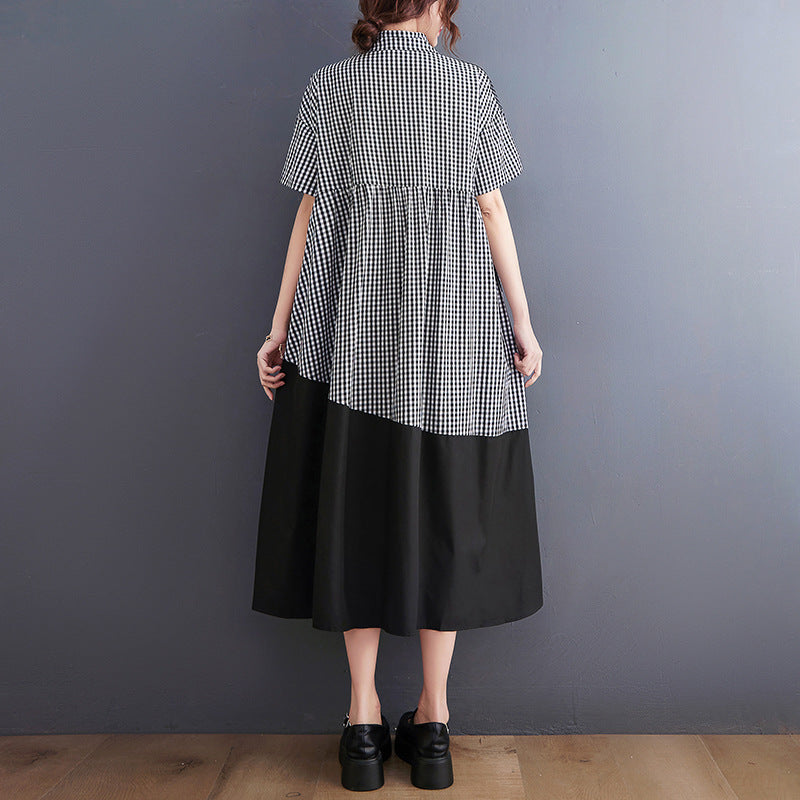 Vintage Dot Print Women Long Shirts Dresses