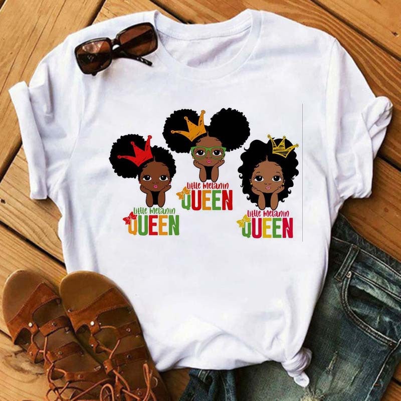 African Girl Women Short Sleeves T Shirts