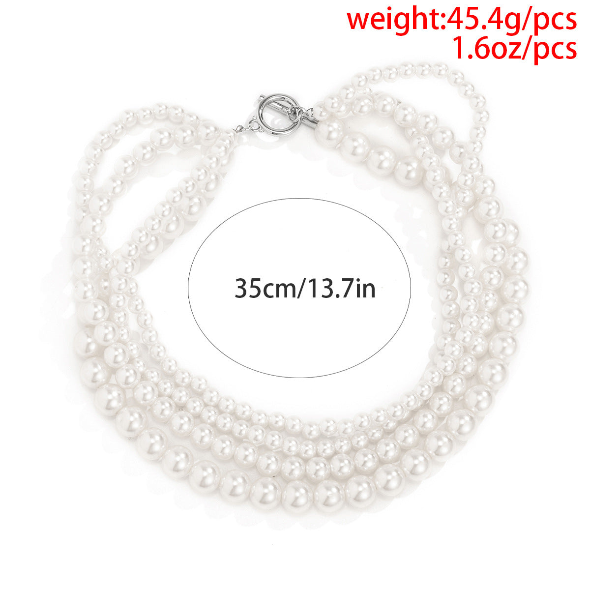 Elegant Round Shape Artificial Pearl Necklace for Women