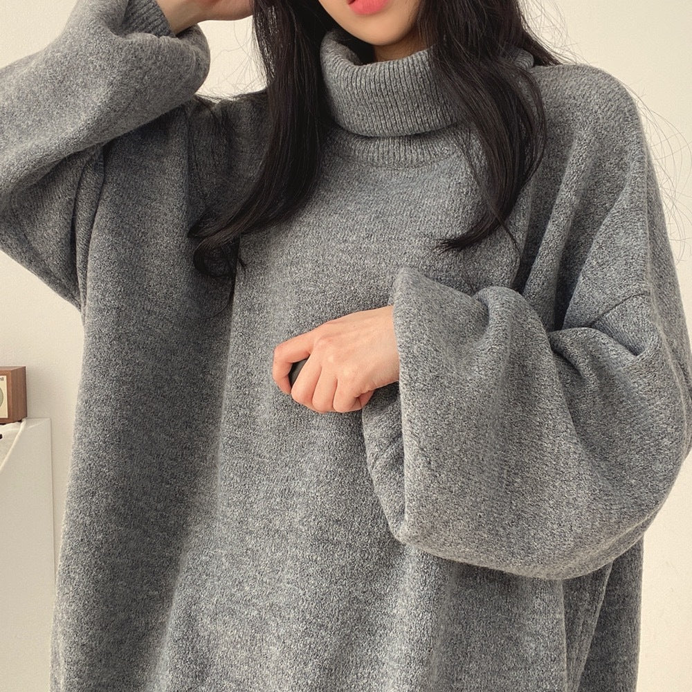 Turtleneck Knitting Long Pullover Sweaters for Women
