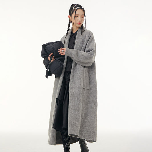 Fall Women Knitted Long Coats