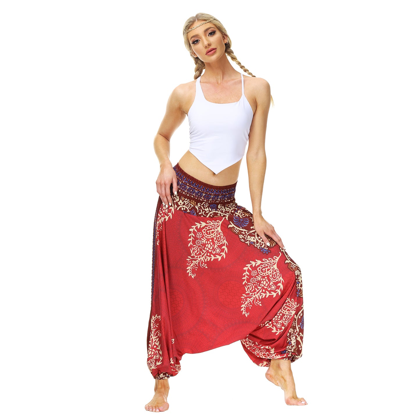 Bohemian Floral Print Casual Yoga Dancing Pants