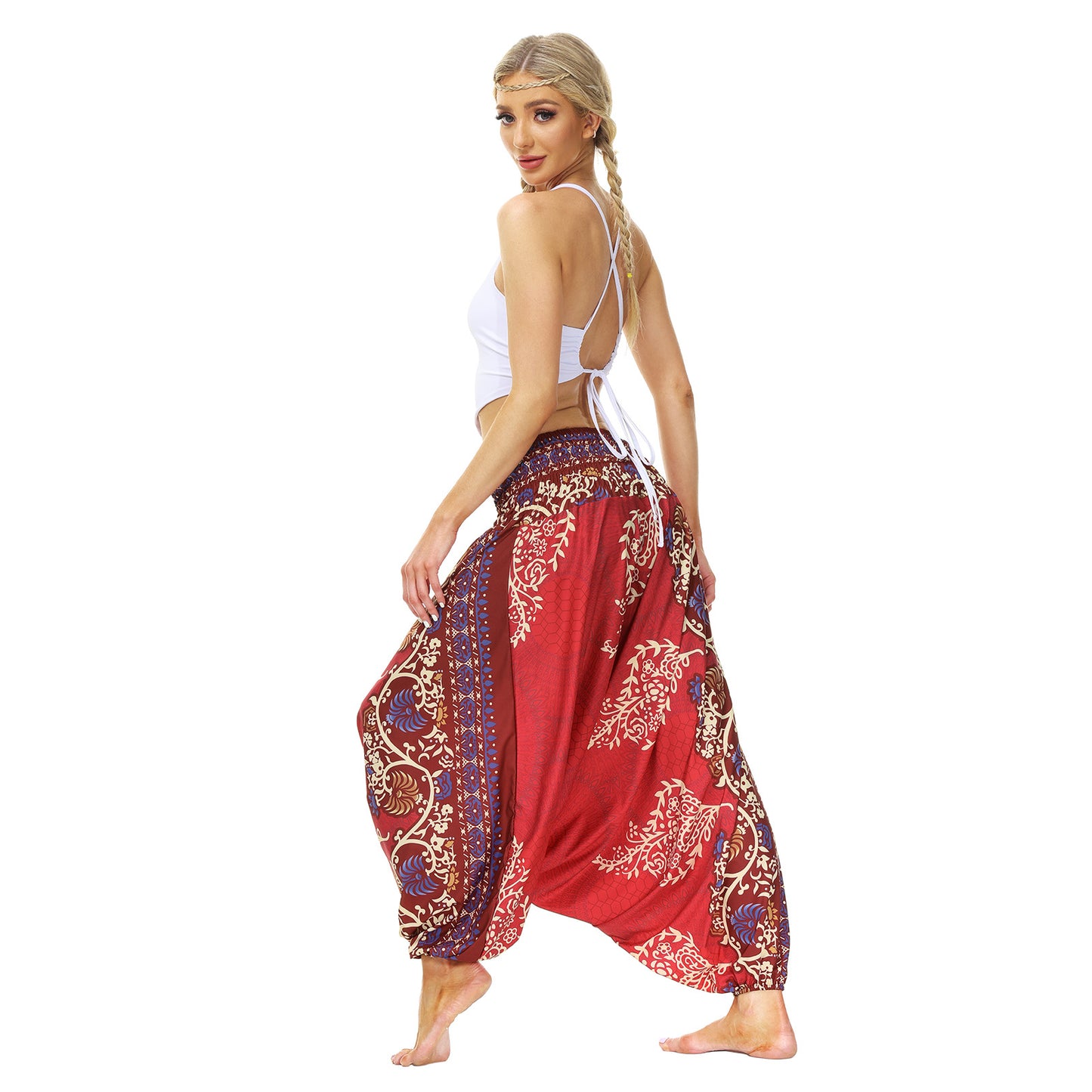 Bohemian Floral Print Casual Yoga Dancing Pants