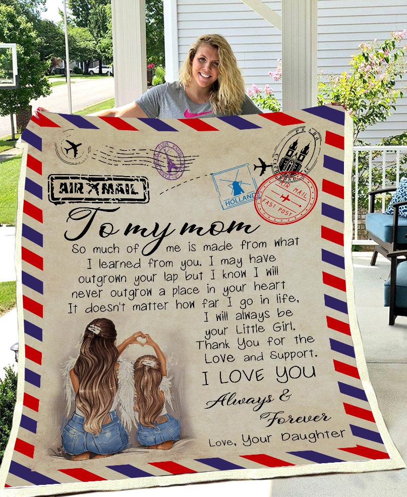Mom to Daughter 3D Fleece Envelope Blanket-The same as picture-50*60(inch)-Free Shipping at meselling99