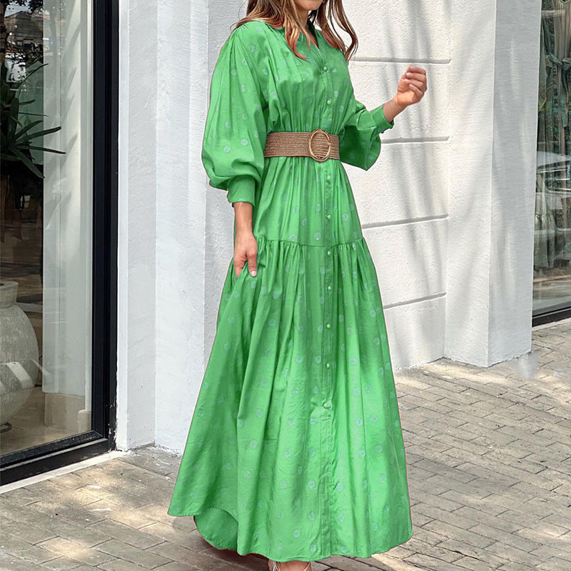 Elegant Women Dot Print Long Maxi Dresses