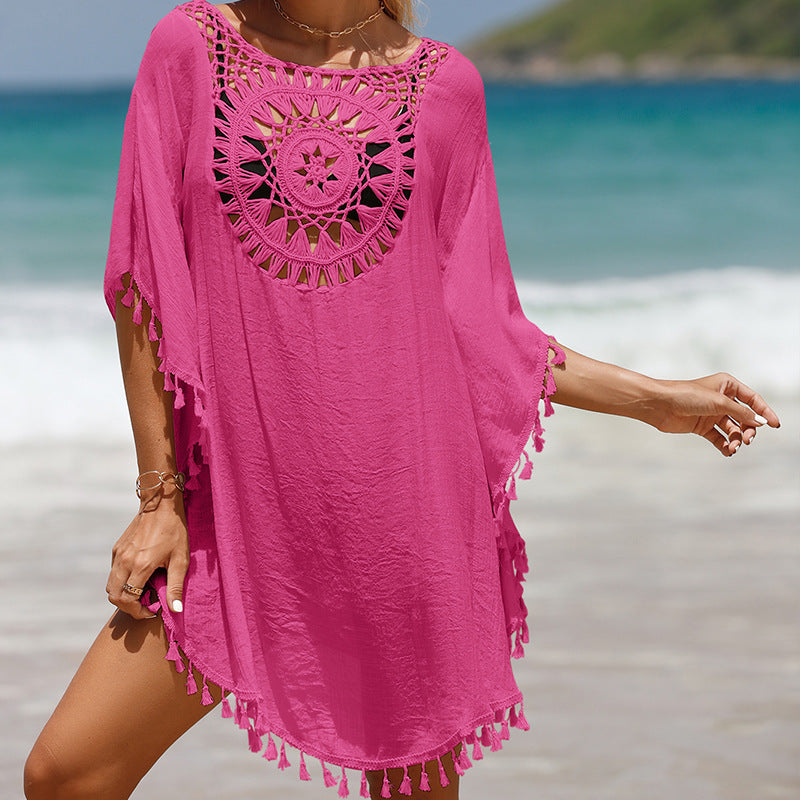 Summer Crochet Tassels Short Beach Cover Ups