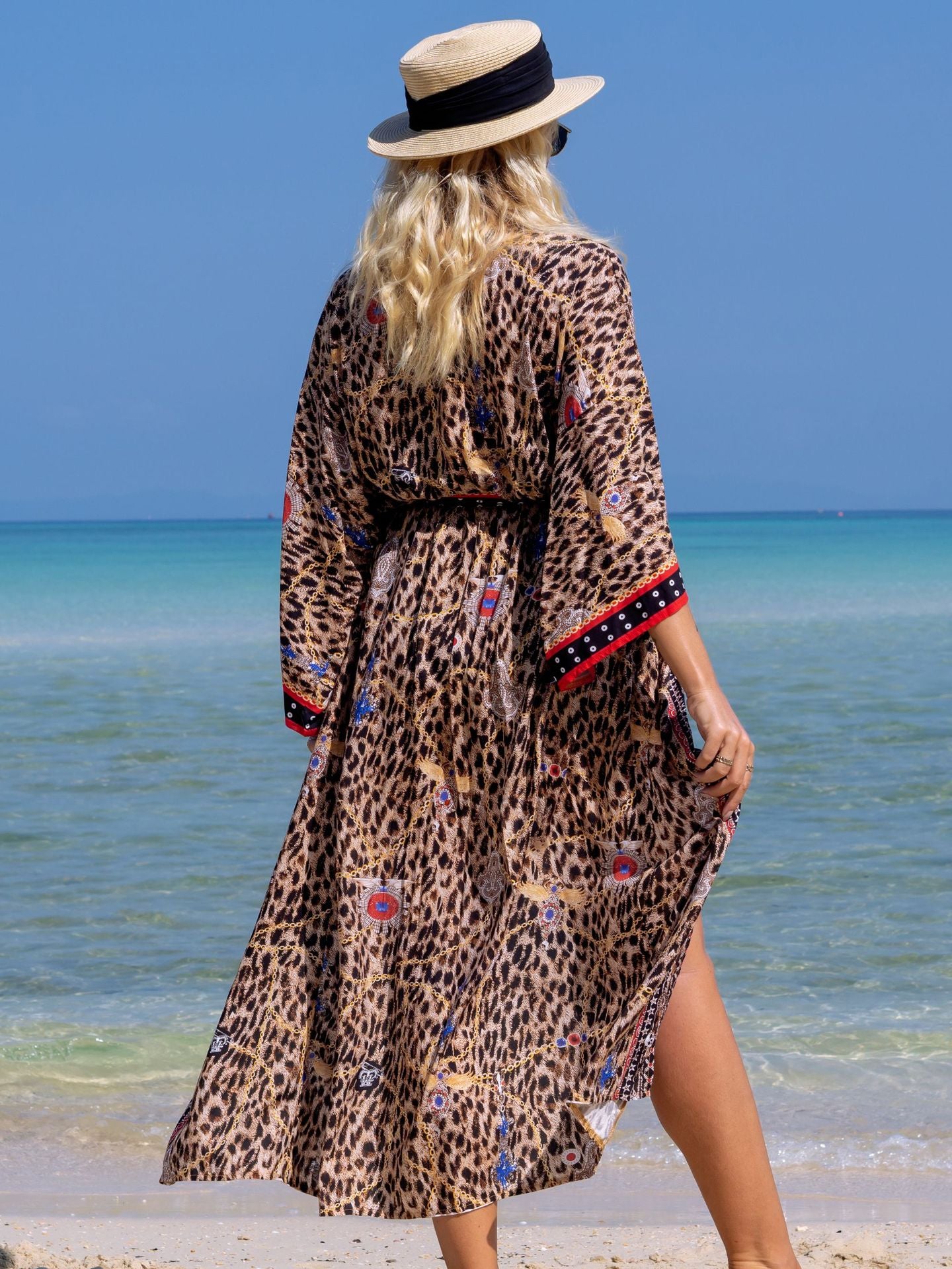 Fashion Floral Print Summer Kimono Beachwear Cover Ups