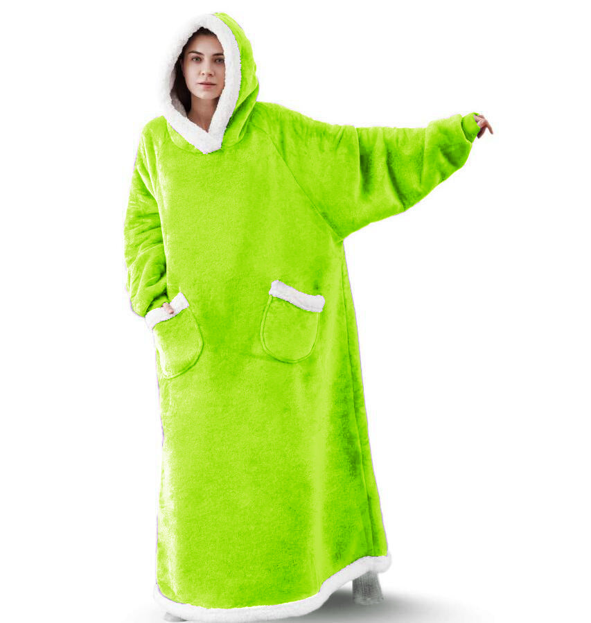 Winter Fleece Warm Long Hoodies Blanket