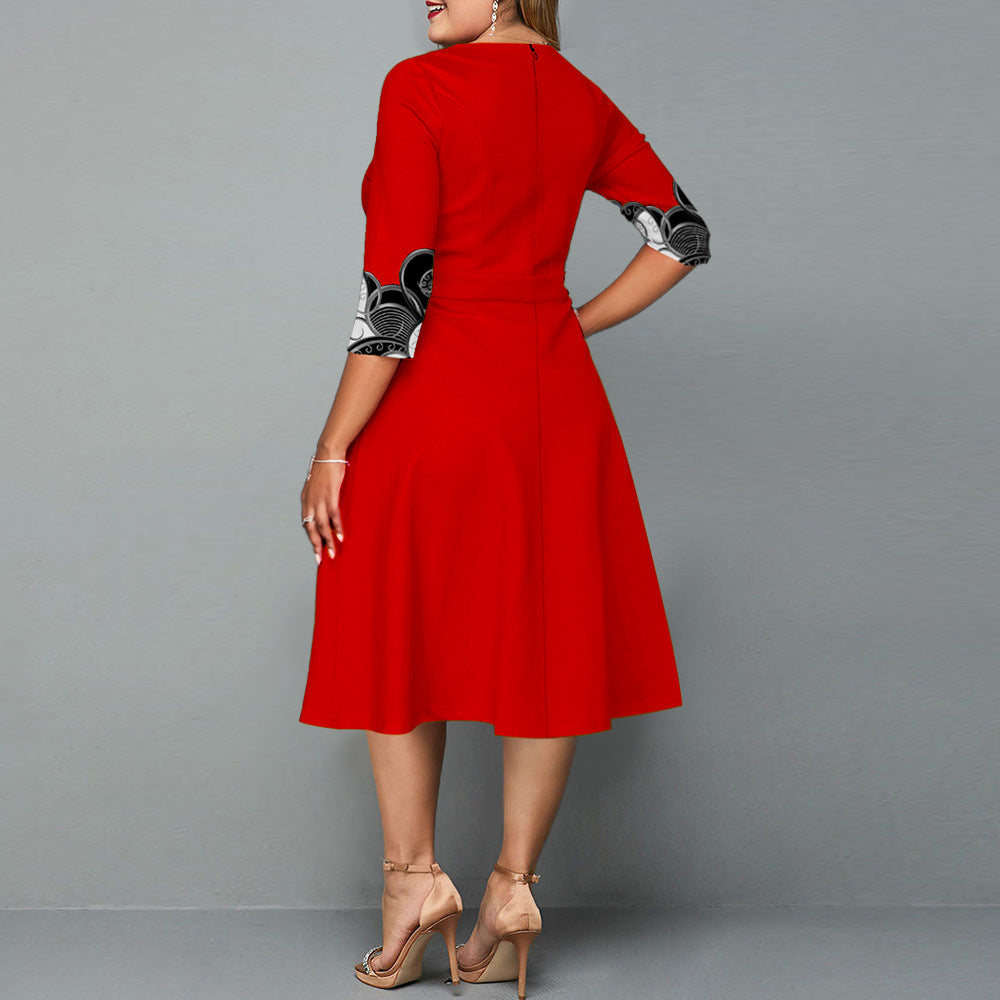 Elegant 3/4 Length Sleeves Plus Sizes Fall Dresses