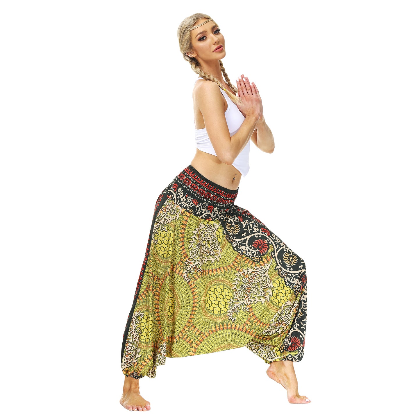 Bohemian Floral Print Casual Yoga Dancing Pants