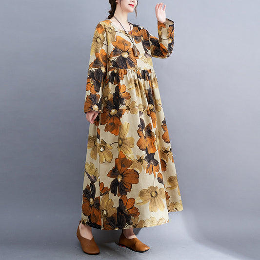 Floral Design Plus Sizes Fall Dresses