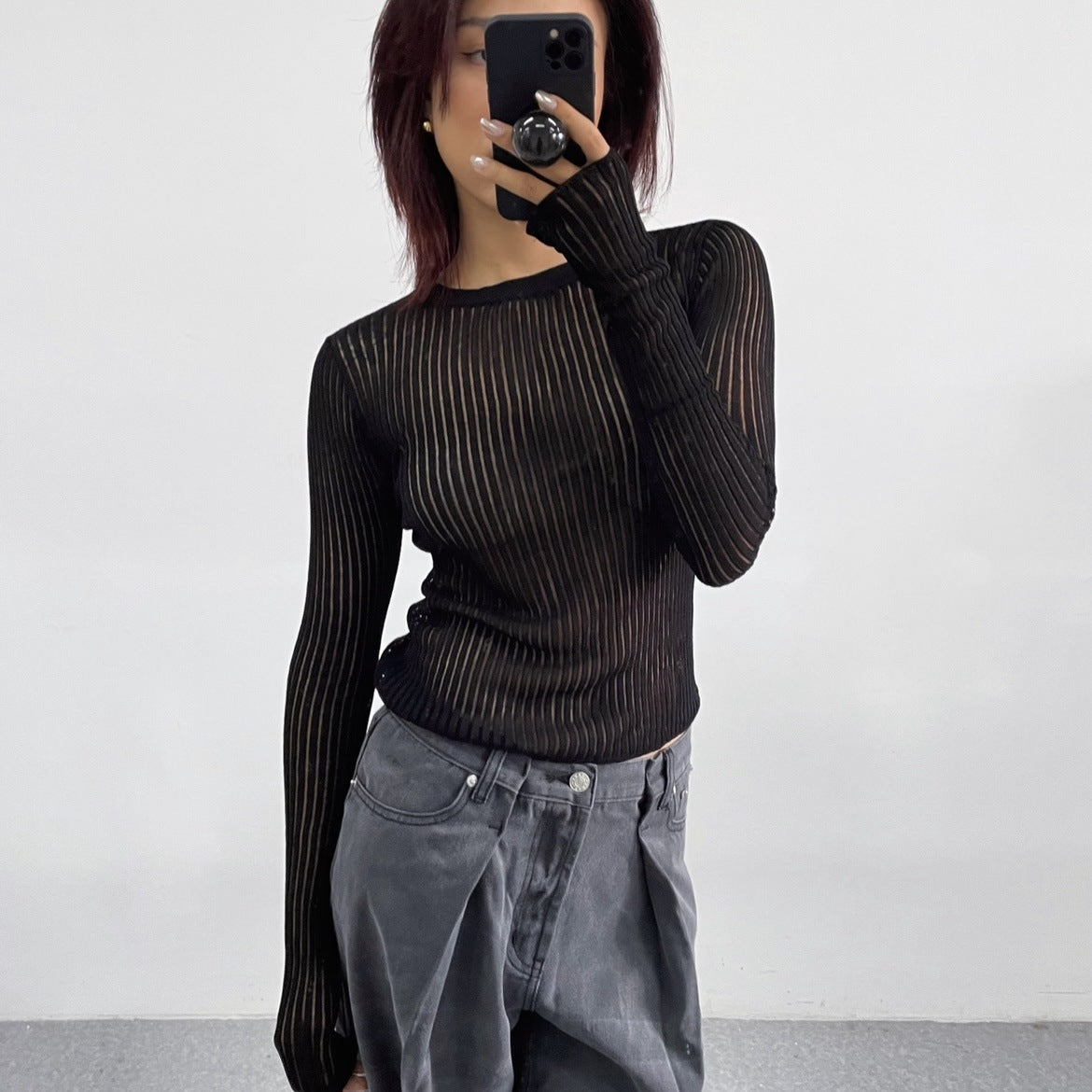 Sexy Breathable See Throught Knitted Tops