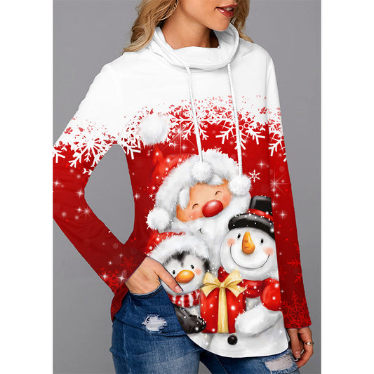 Merry Christmas Elk Print Pullover Sweaters
