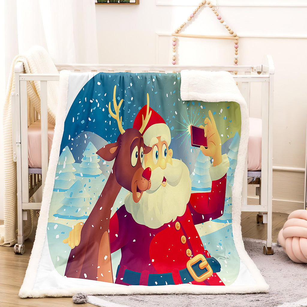 3D Christmas Desgin Sherpa Fleece Warm Blankets