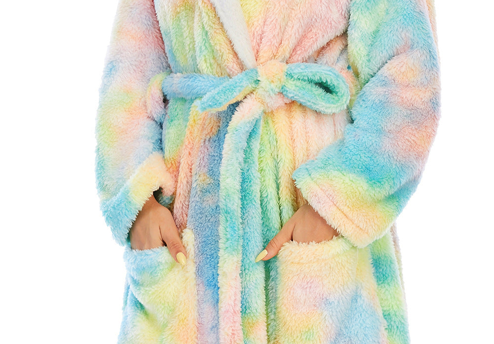Women Dyed Fleece Casual Winter Hoodies Sleepwear with Pocket