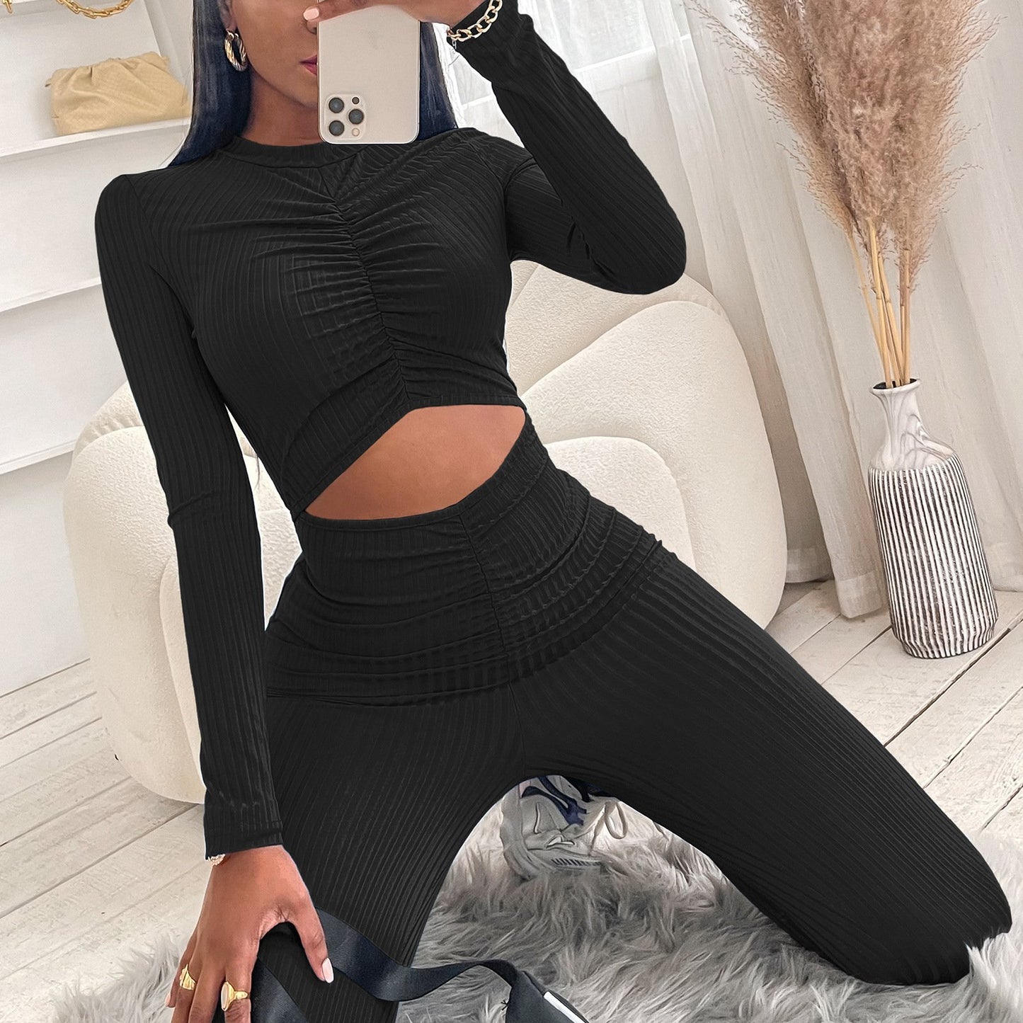 Sexy Women Midriff Baring Jumpsuits Romper-Black-S-Free Shipping at meselling99