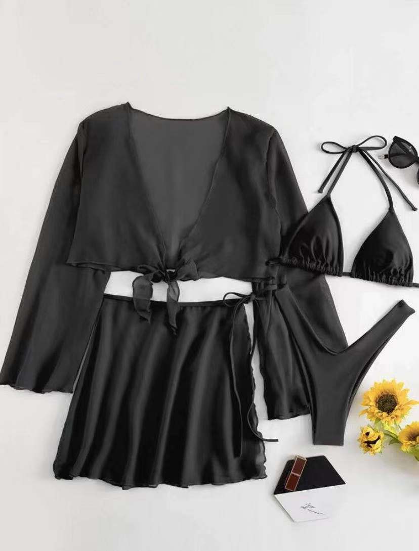 Sexy Black 3pcs Bikini Sets