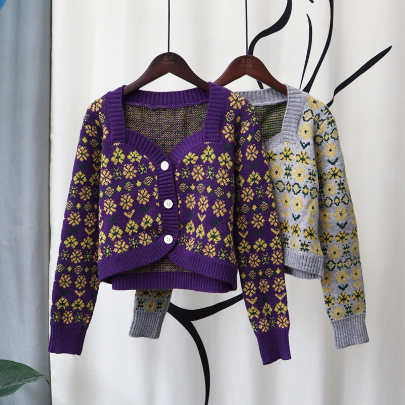 Vintage Designed Knitted Cardigan Sweaters